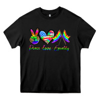 Black peace love equality Heavy Core Tee - HRA Design Shop