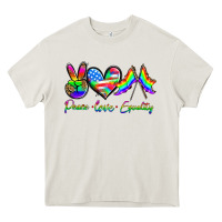 Cream peace love equality Heavy Core Tee - HRA Design Shop
