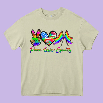 Peace Love Equality Heavy Core Tee Designed By Hra Design Shop