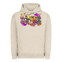 Pigment French Oak Love Mardi Gras Urban Hoodie - FaDigitalArtStudio