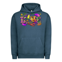 Pigment Midnight Navy Love Mardi Gras Urban Hoodie - FaDigitalArtStudio