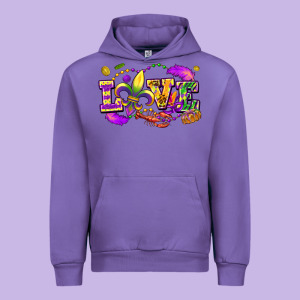 Love Mardi Gras Urban Hoodie Designed By Fadigitalartstudio