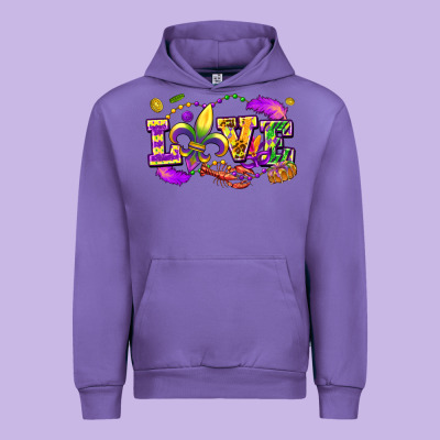 Love Mardi Gras Urban Hoodie Designed By Fadigitalartstudio