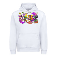 White Love Mardi Gras Urban Hoodie - FaDigitalArtStudio