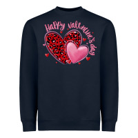 Navy happy valentine's day hearts Heavyweight Sweatshirt - MaliasSmallBusiness