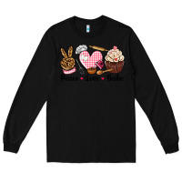 Black peace love bake Long Sleeve Tee - NancyCooperArtShop
