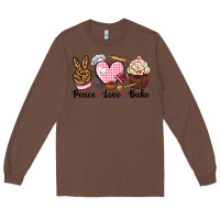 Chestnut peace love bake Long Sleeve Tee - NancyCooperArtShop