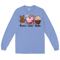 Colony Blue peace love bake Long Sleeve Tee - NancyCooperArtShop