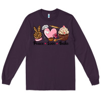 Plum peace love bake Long Sleeve Tee - NancyCooperArtShop