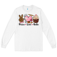 White peace love bake Long Sleeve Tee - NancyCooperArtShop