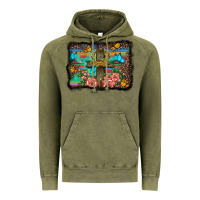 Vintage Olive wooden cross background Vintage Hoodie - BarkalooDesign