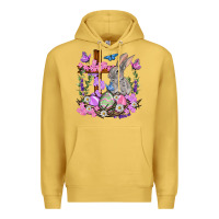 Antique Gold Easter eggs and Bunny with Cross Easter Day Premium Hoodie - HowdyJamesFarm