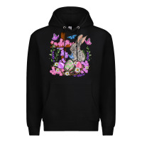 Black Easter eggs and Bunny with Cross Easter Day Premium Hoodie - HowdyJamesFarm