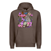 Coffee Easter eggs and Bunny with Cross Easter Day Premium Hoodie - HowdyJamesFarm