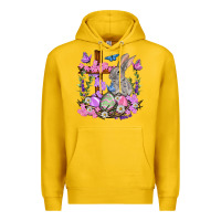 Lemon Easter eggs and Bunny with Cross Easter Day Premium Hoodie - HowdyJamesFarm