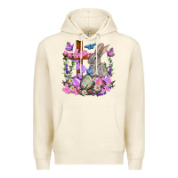 Sandshell Easter eggs and Bunny with Cross Easter Day Premium Hoodie - HowdyJamesFarm