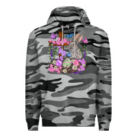 Slate Camo Easter eggs and Bunny with Cross Easter Day Premium Hoodie - HowdyJamesFarm