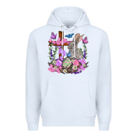 White Easter eggs and Bunny with Cross Easter Day Premium Hoodie - HowdyJamesFarm