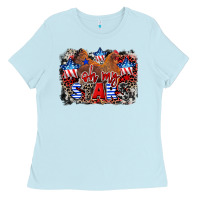 Baby Blue Oh my stars chicken 4th of july Ladies Tee - CowGirlArtShop
