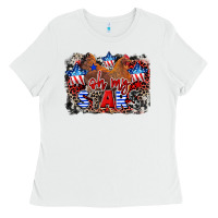 White Oh my stars chicken 4th of july Ladies Tee - CowGirlArtShop