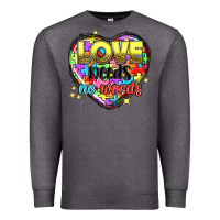 Charcoal Heather Love needs no words Premium Sweatshirt - NancyCooperArtShop