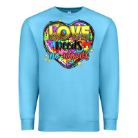 Ocean Blue Love needs no words Premium Sweatshirt - NancyCooperArtShop