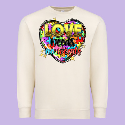 Love Needs No Words Premium Sweatshirt Designed By Nancycooperartshop