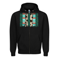 Black leopard cowhide brush stroke Zipper Hoodie - Artiststas