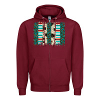 Burgundy leopard cowhide brush stroke Zipper Hoodie - Artiststas