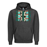 Charcoal Heather leopard cowhide brush stroke Zipper Hoodie - Artiststas