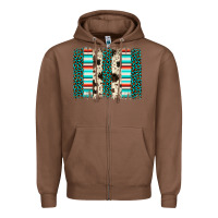Chestnut leopard cowhide brush stroke Zipper Hoodie - Artiststas