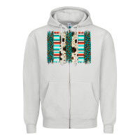 Dove Grey leopard cowhide brush stroke Zipper Hoodie - Artiststas