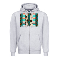 Heather Grey leopard cowhide brush stroke Zipper Hoodie - Artiststas