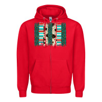 Red leopard cowhide brush stroke Zipper Hoodie - Artiststas