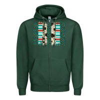 Sports Green leopard cowhide brush stroke Zipper Hoodie - Artiststas