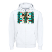 White leopard cowhide brush stroke Zipper Hoodie - Artiststas