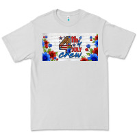 Dove Grey floral 4th of july crew license plate Premium Tee - HRA Design Shop