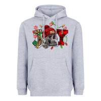 Heather Grey Christmas Joy skeleton Heavyweight Hoodie - NancyCooperArtShop