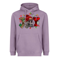Lavender Christmas Joy skeleton Heavyweight Hoodie - NancyCooperArtShop