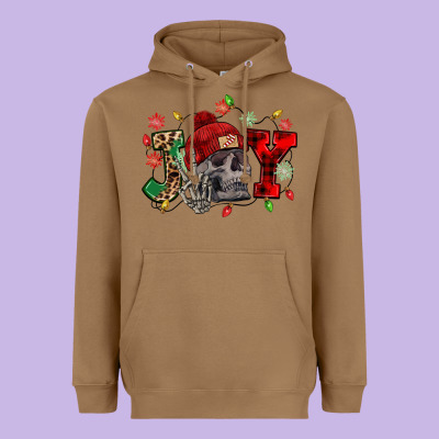 Christmas Joy Skeleton Heavyweight Hoodie Designed By Nancycooperartshop