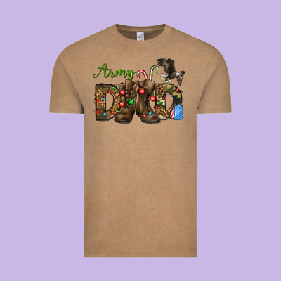 Christmas Army Dad Vintage Tee Designed By Nancycooperartshop