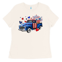 Bone 4th of July American flag truck Ladies Tee - Neo Western