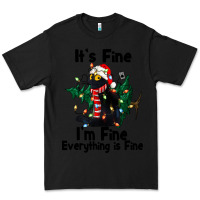Black It's Fine I'am Fine Everything Is Fine Premium Tee - FaDigitalArtStudio