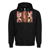 Black cactus leopard cowhide brush stroke Zipper Hoodie - Artiststas