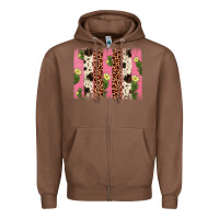 Chestnut cactus leopard cowhide brush stroke Zipper Hoodie - Artiststas