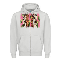 Cactus Leopard Cowhide Brush Stroke Zipper Hoodie | Teevron