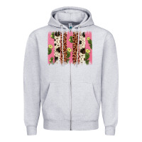 Heather Grey cactus leopard cowhide brush stroke Zipper Hoodie - Artiststas