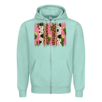 Seafoam cactus leopard cowhide brush stroke Zipper Hoodie - Artiststas