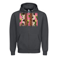 Smoke cactus leopard cowhide brush stroke Zipper Hoodie - Artiststas