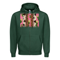 Sports Green cactus leopard cowhide brush stroke Zipper Hoodie - Artiststas